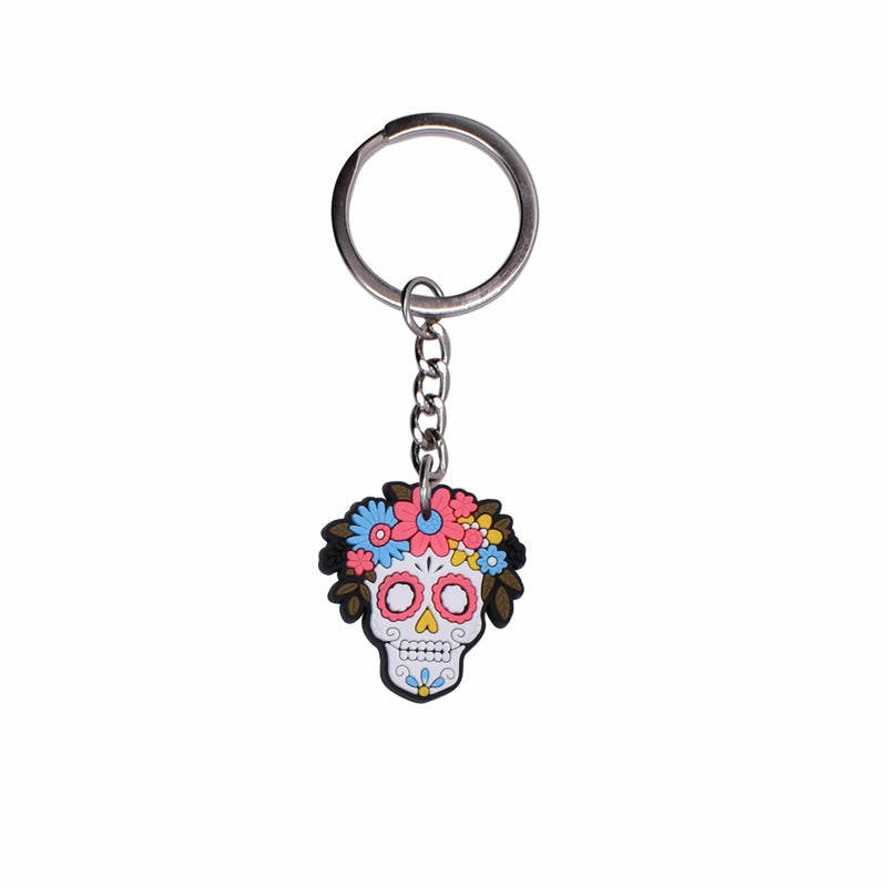 Wholesale 10pcs/pack Mexican Day of The Dead Calavera Plastic Keychain